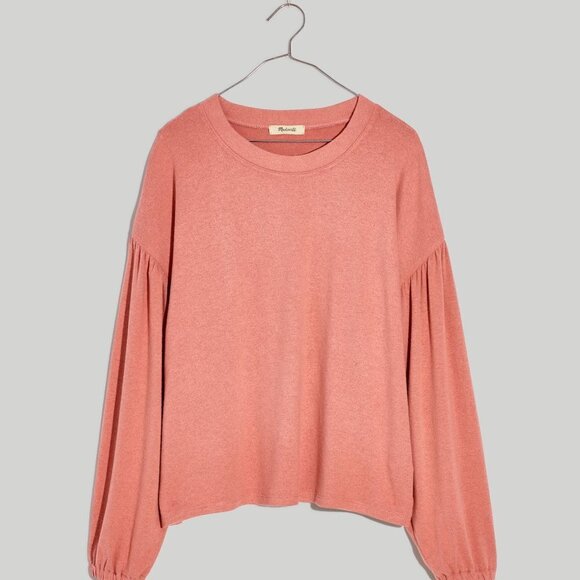 Madewell Plus Dreamiest Knit Long-Sleeve Tee Soft Pink dusty rose coral - Picture 1 of 10